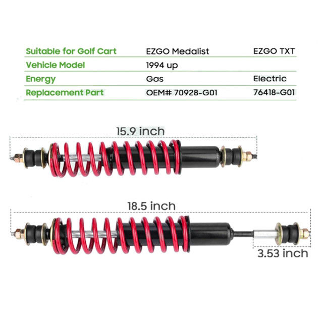 Golfkar zware spoel voor/achter schokdemper voor EZGO TXT 94-up 70928G01