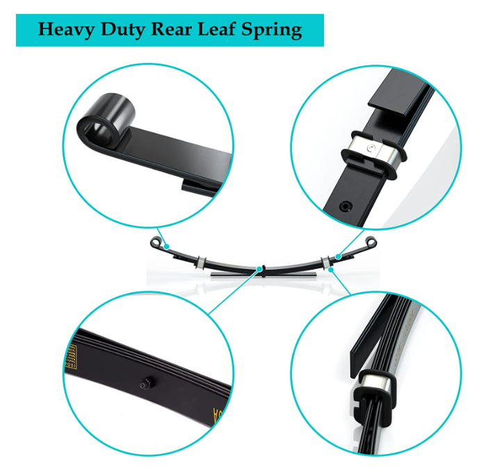 Heavy Duty Achterste 4-Blad Spring Kit met Bushings & Sleeves voor Club Car DS Golf Cart 1014675